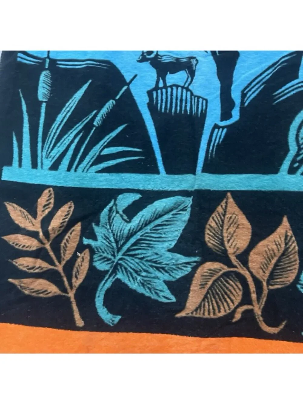 Vintage National Wildlife Federation Beach Towel 90s Sheep Mountain Nature Retro